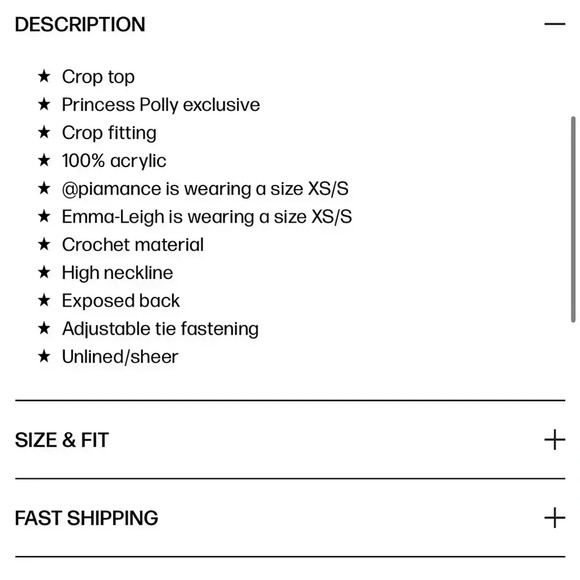 PRINCESS POLLY CROP TOP - Picture 7 of 8